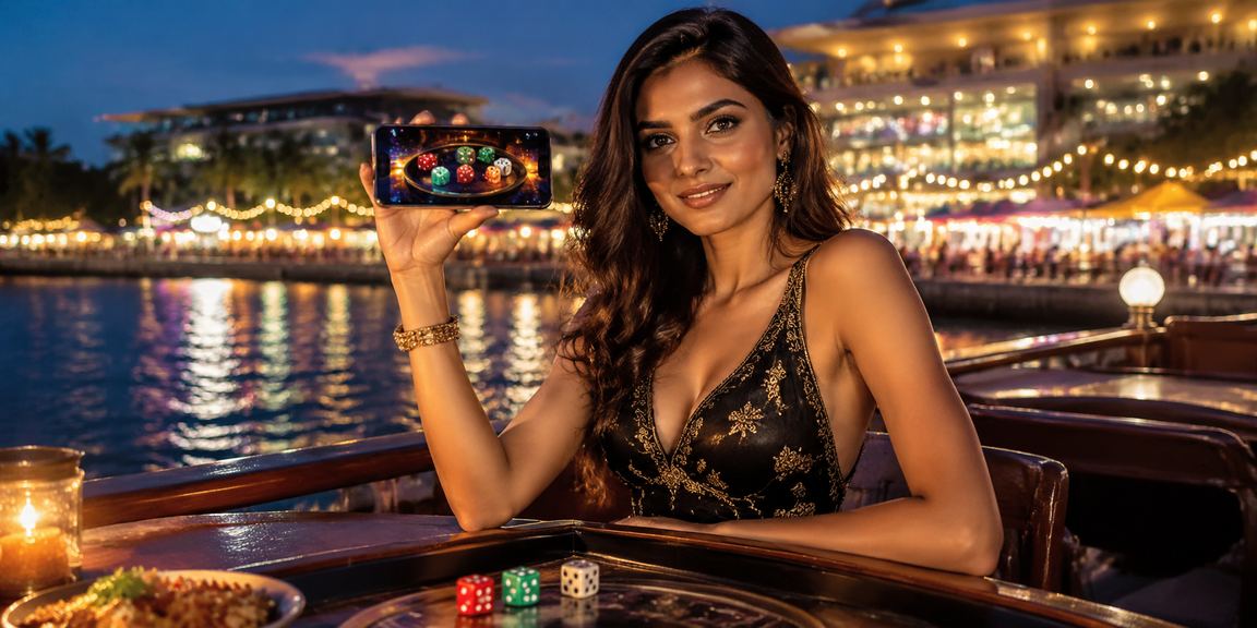Delhi dice game night market neon lights